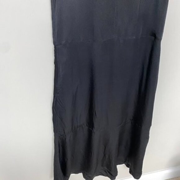Everlane Satin Black Maxi Dress Womens Small Sleeveless V Neck Pockets - Picture 5 of 11